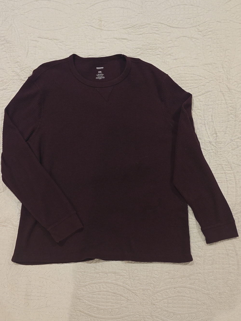 Sonoma Waffle Thermal Long Sleeve Shirt XXL Plum